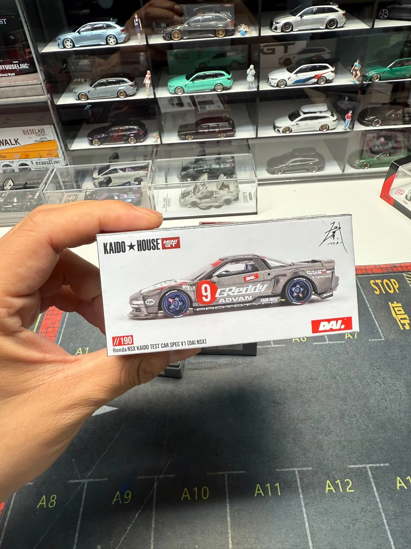 Modelo de Auto de Aleación MINIGT a Escala 1:64, KAIDO HOUSE 190 Honda NSX Test Car