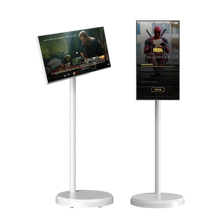 

21.5" Rollable Smart Touch Screen Vertical Display Android 12 4+64gb Floor Standing Stand Tv Follow By Me Movable Tv