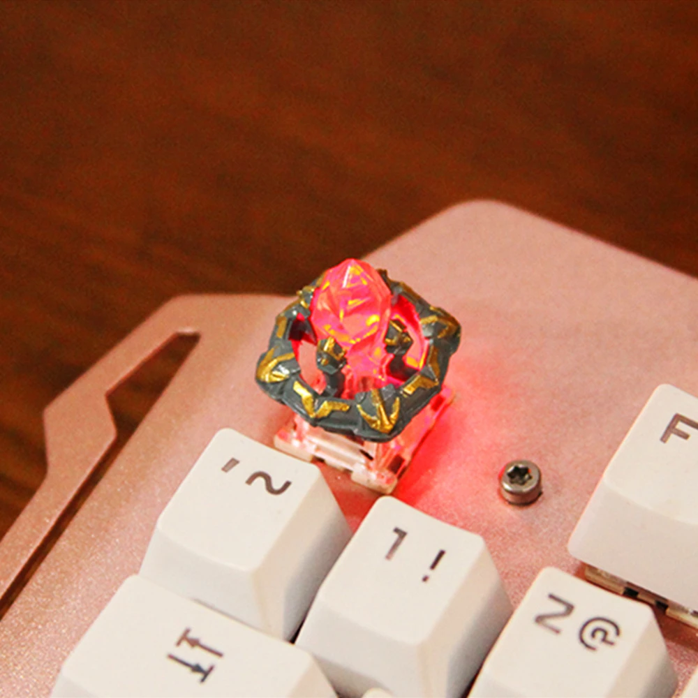 Key Cap Mechanical Keyboard Keycap Personality Design,LOL Crystal Junction Tower Game Resin keycaps MX axis 3D Height