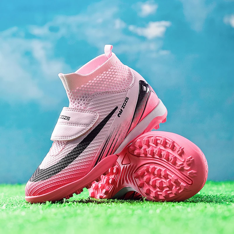 

Новые удобные мягкие детские футбольные бутсы с высоким берцем, легкие гибкие эластичные спортивные туфли, противоскользящие амортизирующие туфли для ногтей