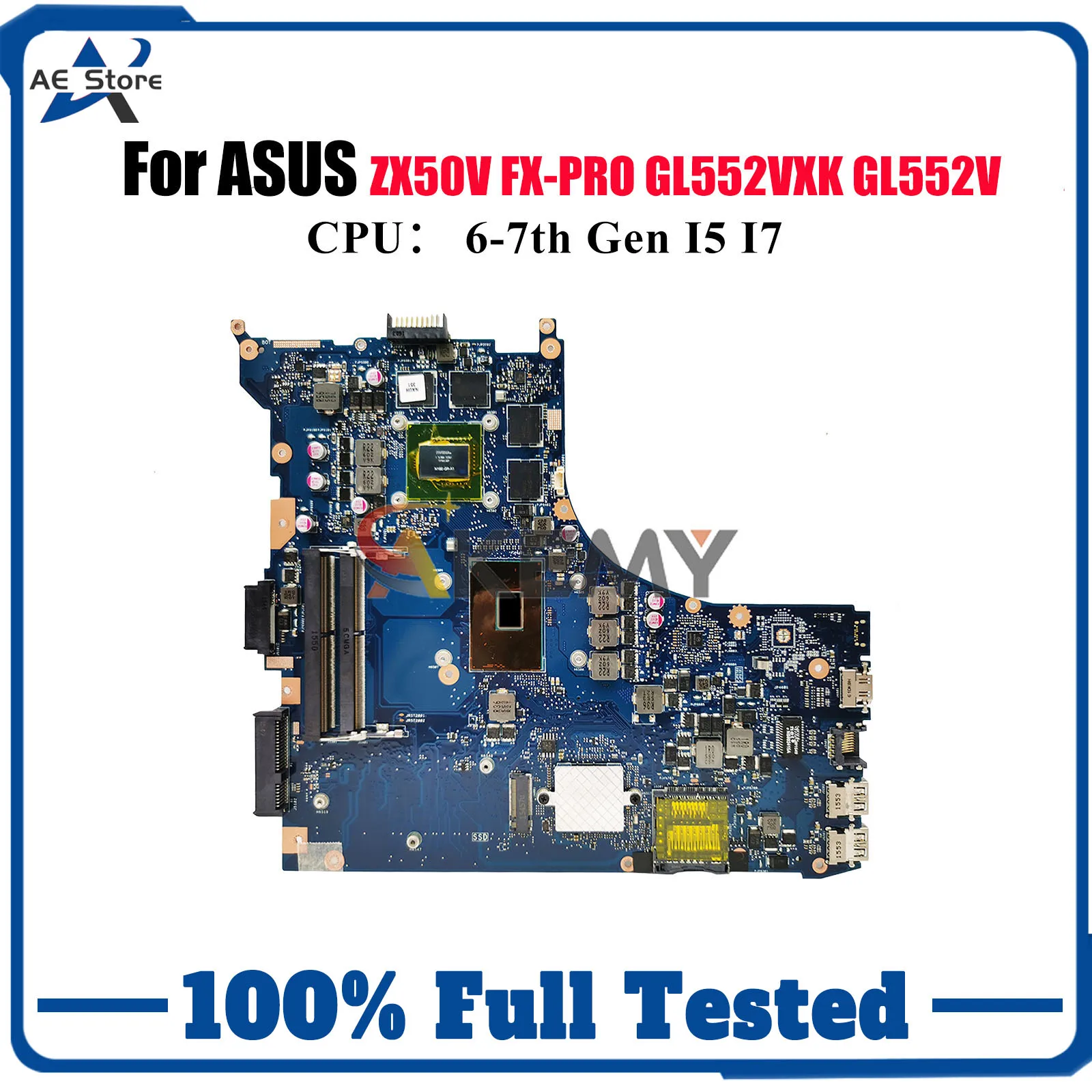 

GL552VL Материнская плата для ноутбука ASUS ROG ZX50V GL552VX GL552V FX-PRO GL552VXK Материнская плата для ноутбука с процессором I5 I7 100% тесты OK stk