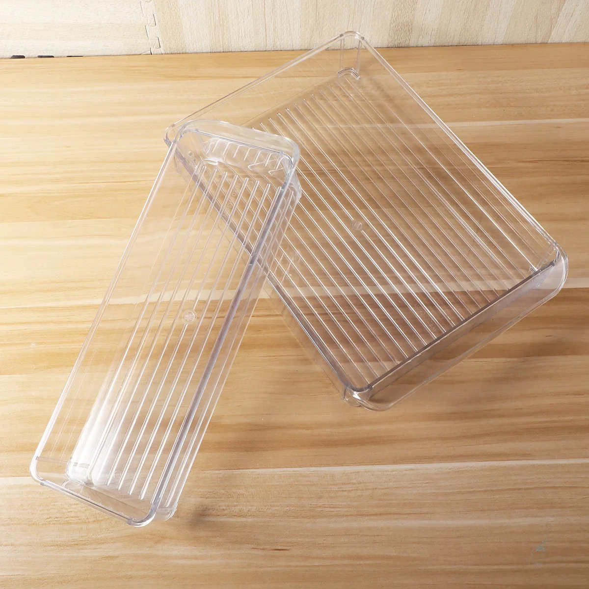 

Plastic Sealed Kitchen ganizer Food Storage Fridge Bin Bin Fridge Container Freezers Slim Stackable Multifunctional