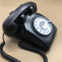 Rotary Dial Phone 1960s Wired Landline Phone Redial Button Antique Fixed Telephone Decorative Vintage Phone for Home Office
