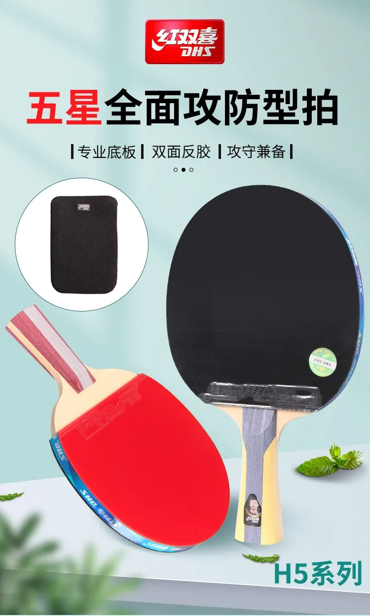 DHS H4002 4/5/6 Sterne Tischtennisschläger H5002 H6002 Ping-Pong-Schläger Professioneller Holzschläger mit Klebegummi – Detail 12