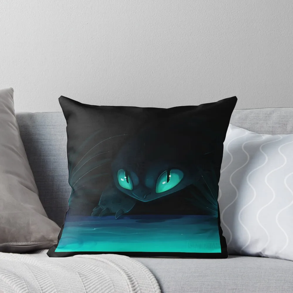 Elusive Nightfury Throw Pillow Cushion Cover Set Anime