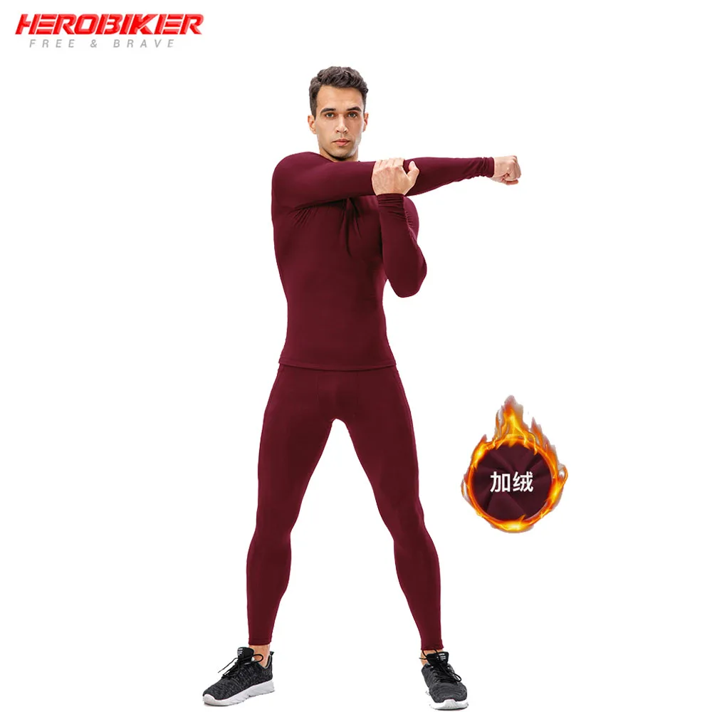 

Men Thermal Underwear Suits Winter Warm Lingerie Clothing Motorbike Skiing Base Layers Tight Long Johns Shirts & Tops Bottom Set