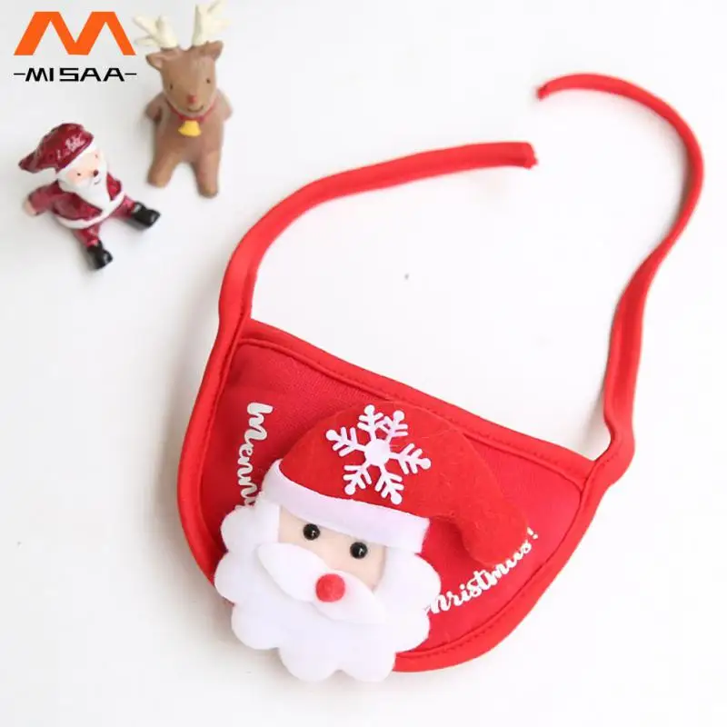 Christmas Pet Plush Hat Costume Santa Caps Teddy Chihuahua Cat Dog Scarf Triangle Bibs 2022 Merry Christmas Winter Decor Gifts