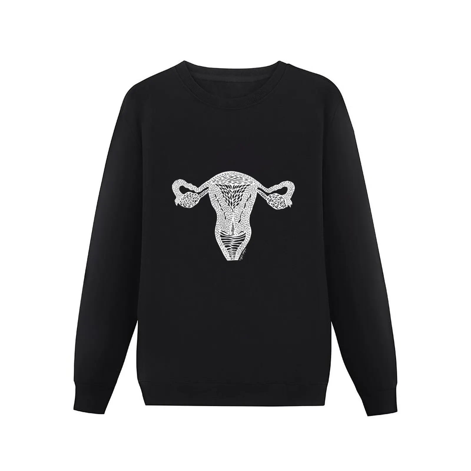 Uterus - White Print Pullover Hoodie men's clothing tracksuit men's sweatshirts