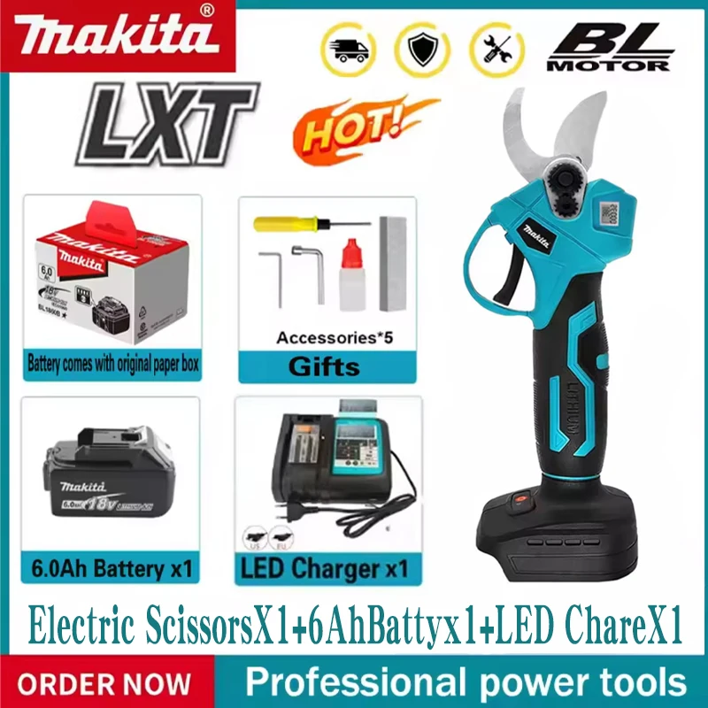 ✂ 100% Originele Makita Schaar Borstelloze Elektrische Snoeischaar Tuin, Gereedschap Branche Cutter Draadloze Elektrische Tuin Fruit Tre
