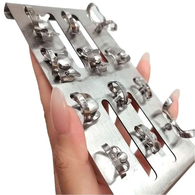 12Pcs Stainless Steel Dental Rubber Dam Clamps Set with Separate Storage Tray Autoclavable Teeth Care Tool for Dental Clinic