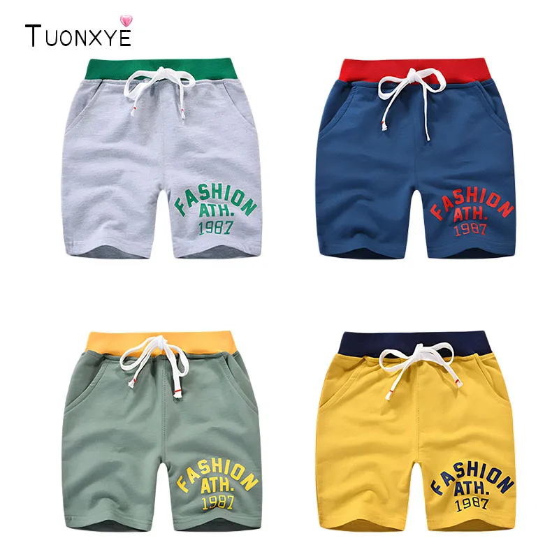 TUONXYE Kinder Jungen Shorts Einfarbig Teenager und Gürtel Hosen Kleinkind Freizeit Baumwolle Stricken Sport Strand Kleidung