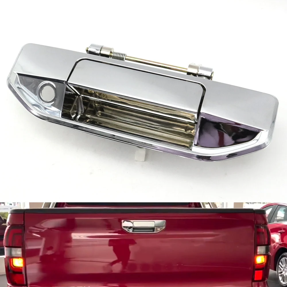 

Chrome Pickup Rear Trunk Cargo Box Opener Lid Tailgate Door Lock Release Grab Buckle Handle For Peugeot Landtrek 2020-2024