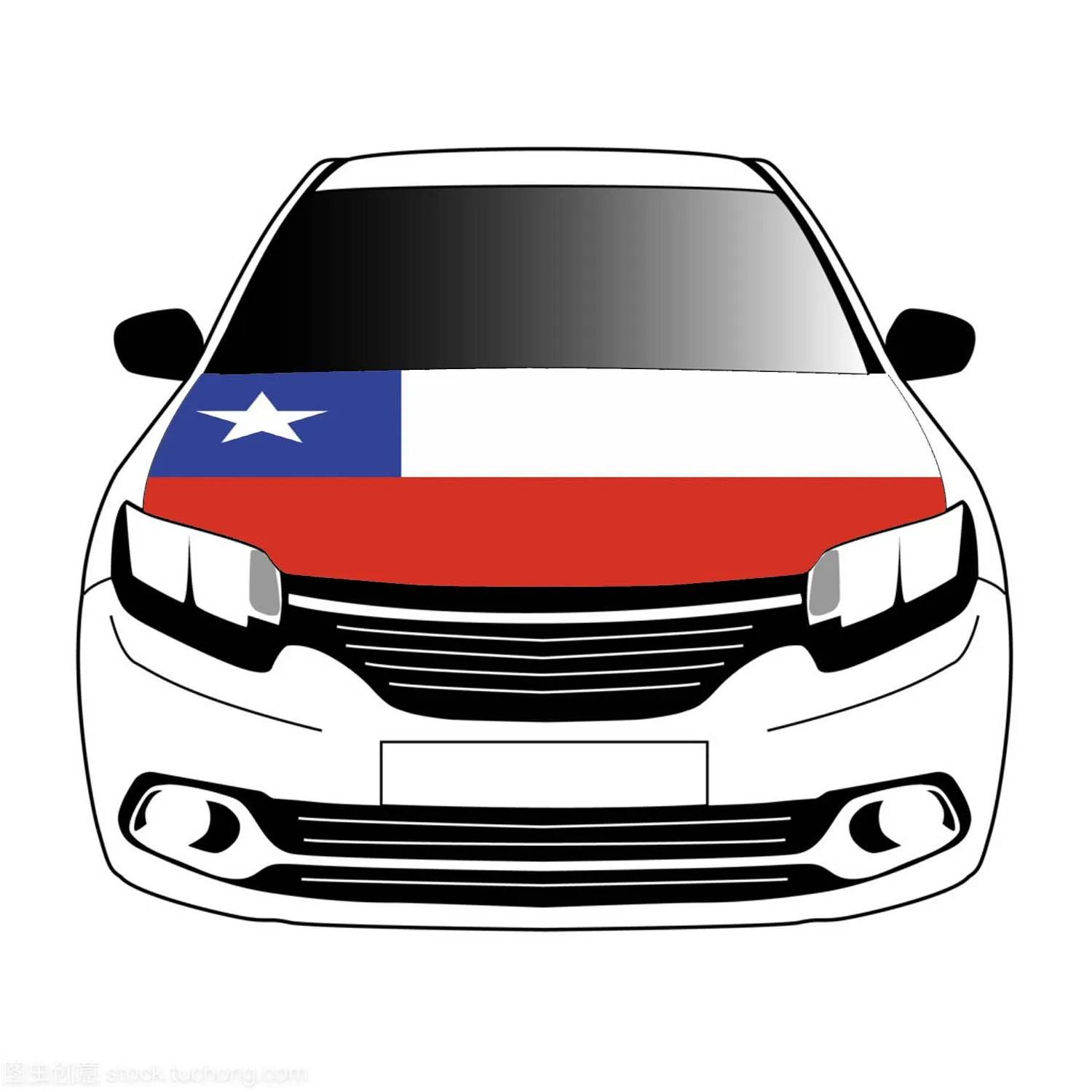 Chile flag car Hood cover 3.3x5ft/5x7ft 100%polyester,car bonnet banner