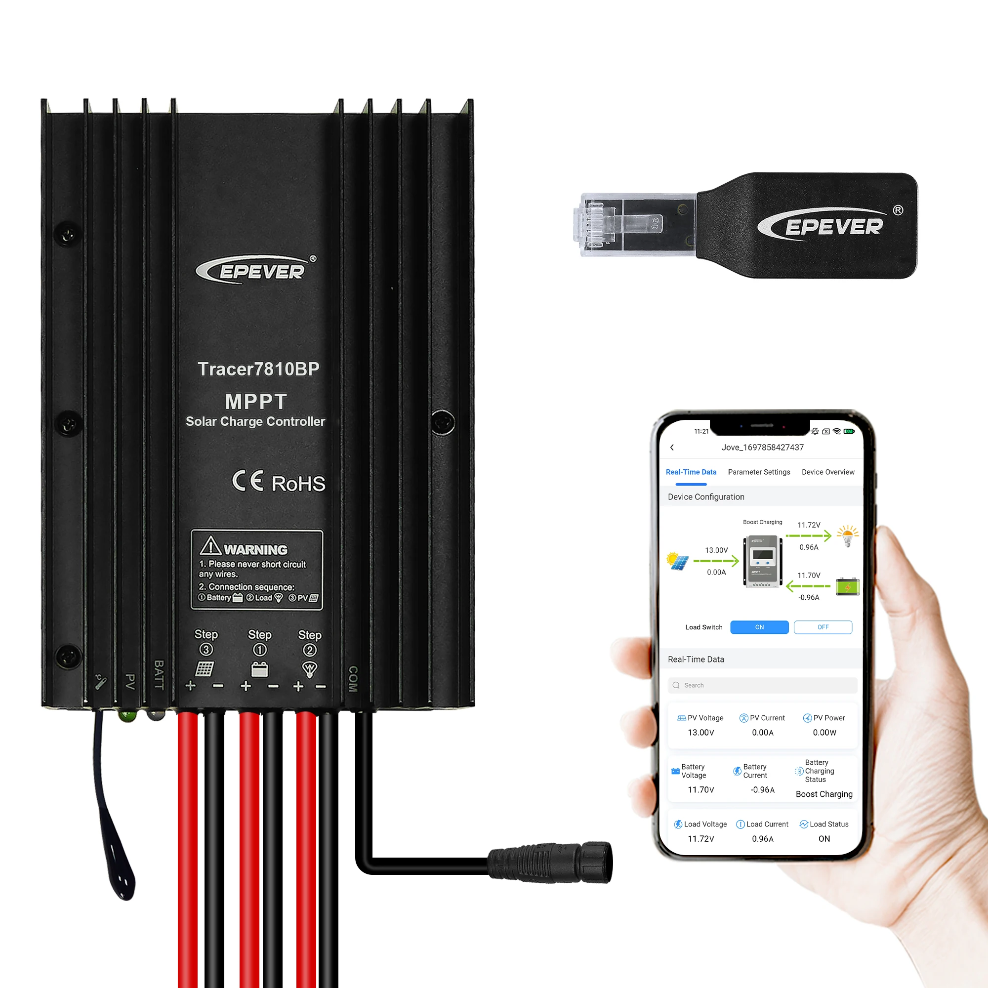 IP67 Waterproof 10A 20A 30A MPPT Solar Charge Controller 12V/24V lead acid Lithium Battery Tracer7810BP Tracer2606BP (bluetooth)