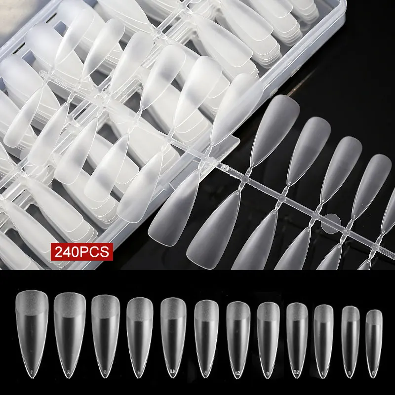 240 قطعة/صندوق الأظافر وهمية مربع رئيس اضغط على الأظافر رقيقة جدا مسمار نصائح DIY بها بنفسك شفافة أظافر صناعية تمديد نصائح مسمار الملحقات #1