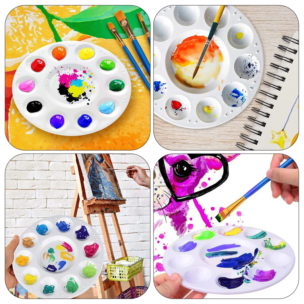 15 Pcs 11 Palettes Pigment Holder DIY Painting Board Trays Mixing Plastic Drawing Oil Plate Student