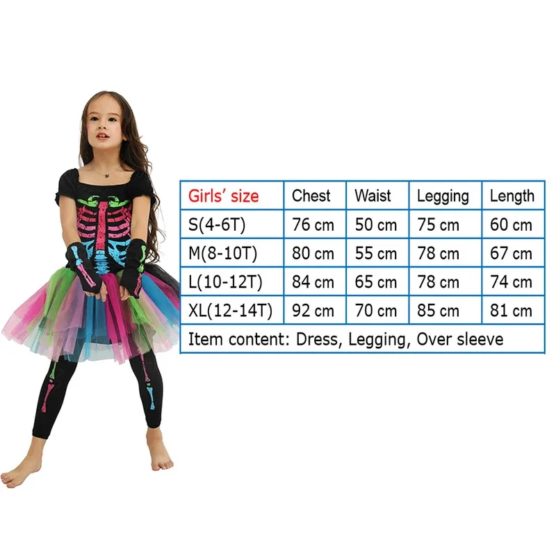 CyEraspooky-vestido tutú Funky Punky Bones para niñas, disfraz de Halloween para familia, mono de esqueleto para adultos, vestido elegante para grupo de fiesta