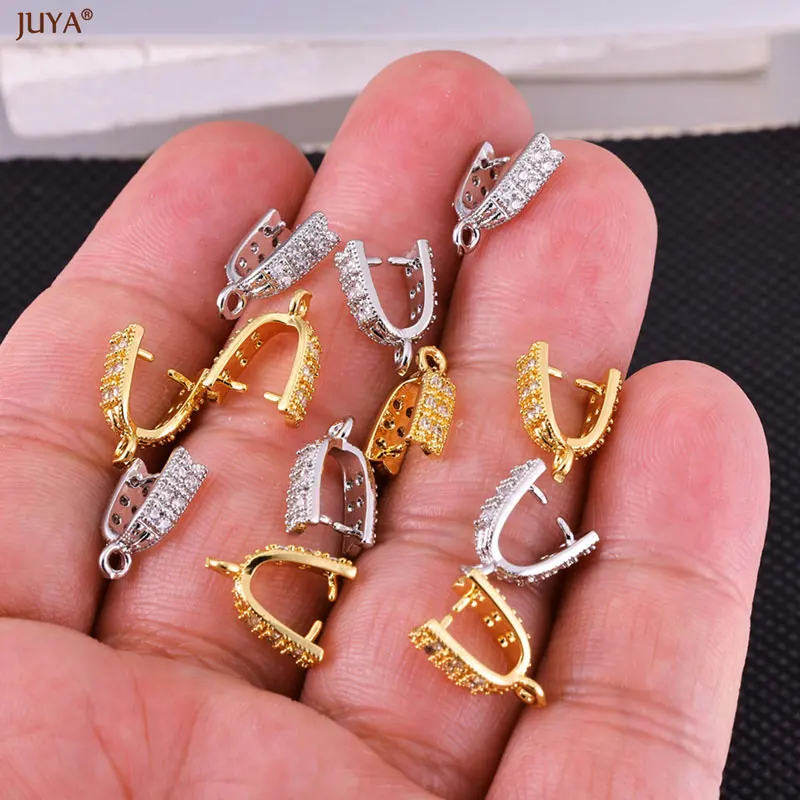 Jewelry Making Supplies Wholesale Pendant Clip Clasp Clamp Pinch Bail For DIY Crystal Agate Earrings Accessories