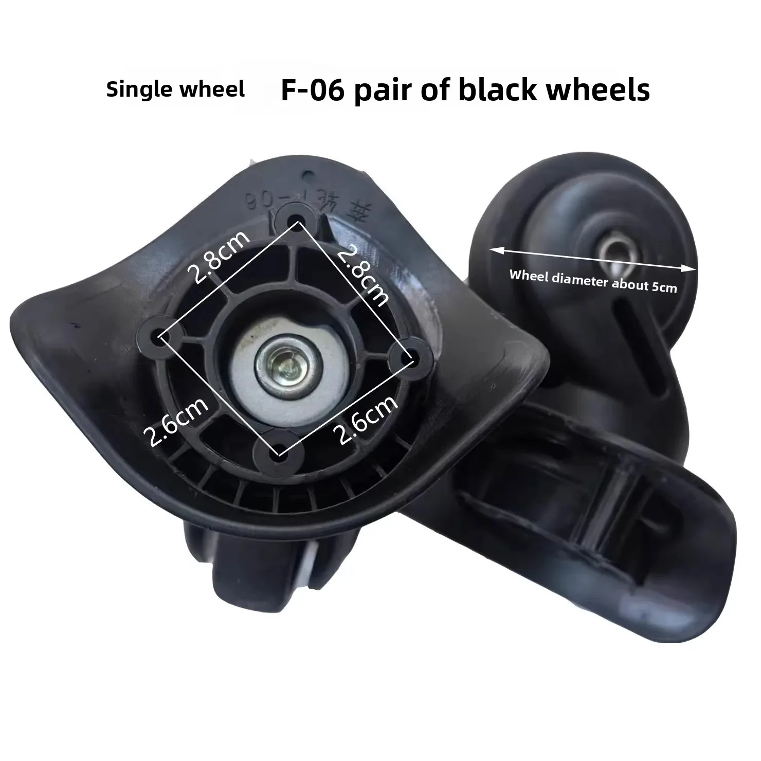 F-06 Replacement Suitcase Wheels Universal Fit for Luggage Trolley Suitcase Travel Bag Repair Parts
