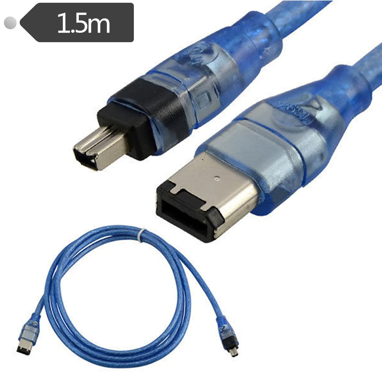 IEEE 1394 Firewire 400 to Firewire 400 Cable, 6 Pin/4 Pin Male / Male 5FT 1.5M