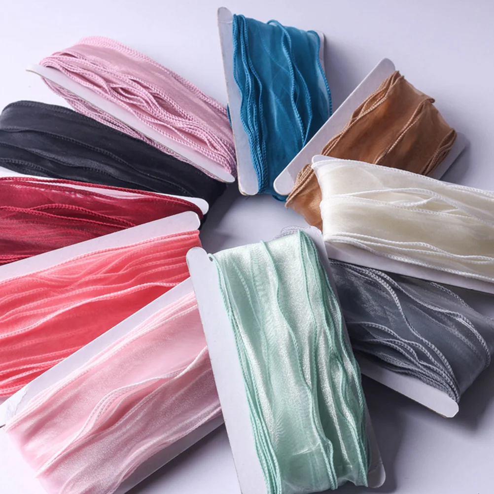 Ribbons for Ties Velvet Sewing Tape Making Crafts Accessories and Materials Elastic Wired Wedding DIY Festival Crimping Baby