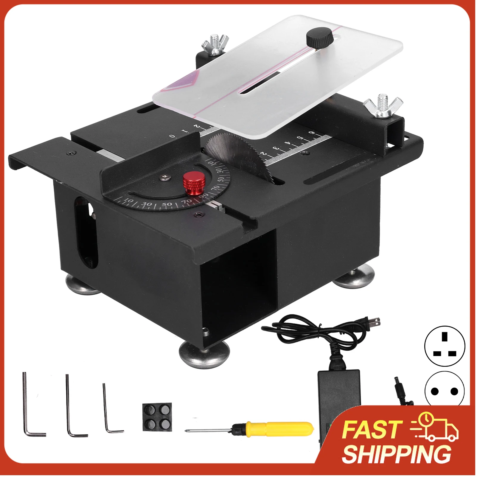 

Mini Table Saw 100W 6000RPM Sliding Rail Adjustable Cutting Depth for Wood Aluminum Acrylic DIY Woodworking