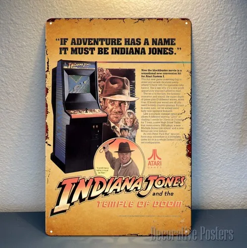 temple of arcade Video Game Metal Poster Tin Sign (8x12in)-aluminum