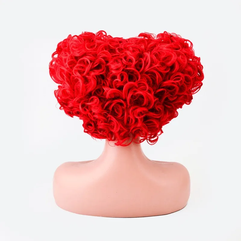 레드 퀸 러브 코스프레 가발 크리스마스 할로윈 파티 애니메이션 이상한 나라의 앨리스의 모험 역할 놀이 가발