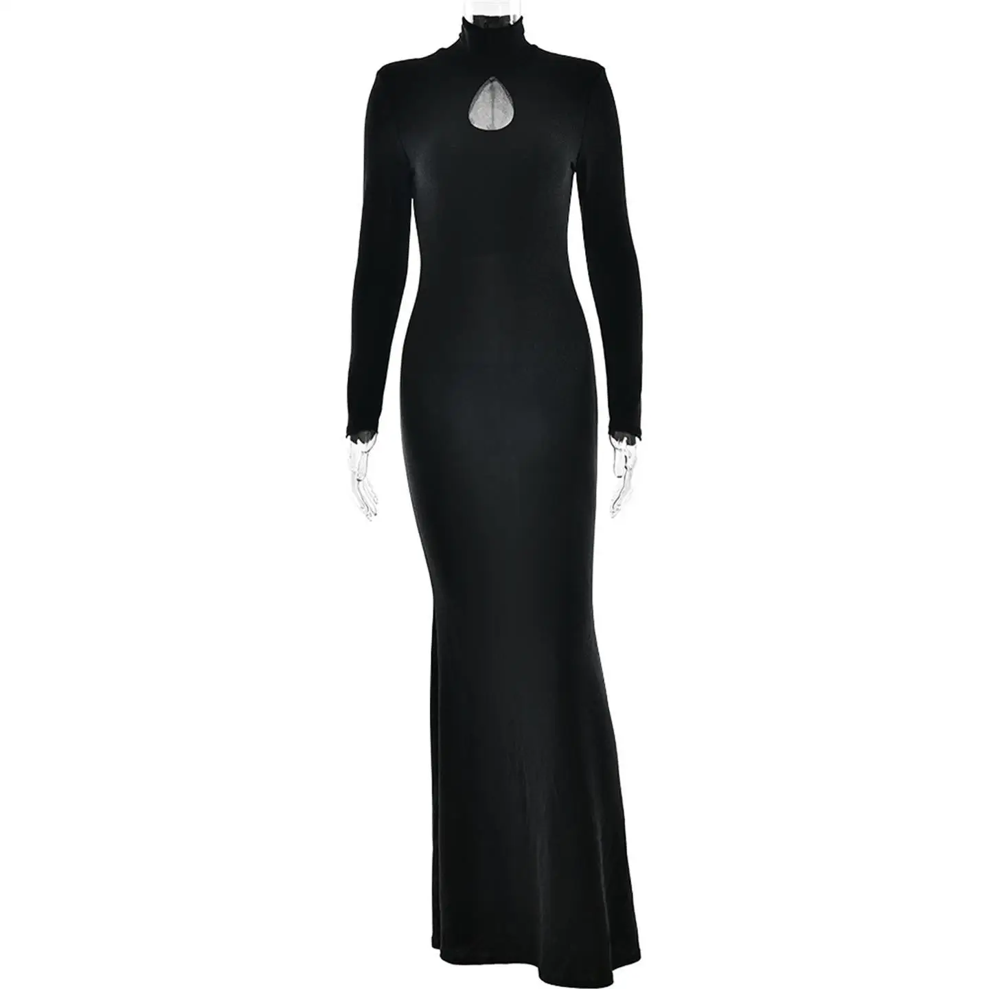 Ele High Ne Tail Dr Long Sve Bodycon للنساء Dr European Sle Faion عالي الخصر من ألياف الخل Ester