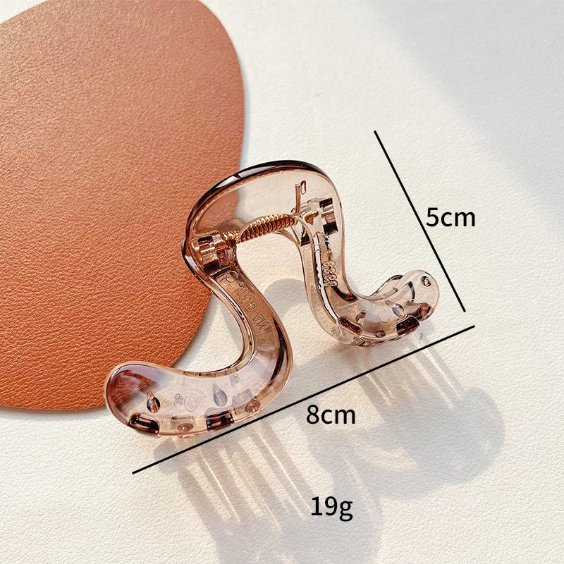 Wave Large Hair Claw Clips Crab Clamps Women Girls PC Jelly Leopard Ponytail Holder Hair Barrettes Hairpin Hair Accessoires New