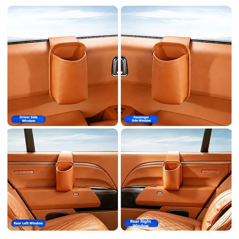 SEAMETAL Car Door Cup Holder Storage Bag Universal Paste Design Hanging Drink Rack Organizer Box Waterproof Car Door Cup Pocket gallery 4