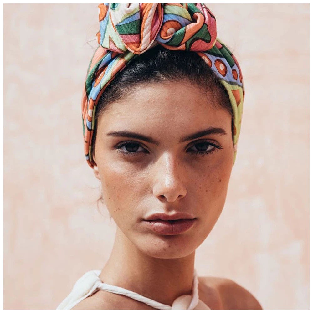 Wide Soft Wrap Wire Headbands Floral Turban Bandana Printing Hairbands Women Head Bands Multi Use Adjustable Hair Accessories