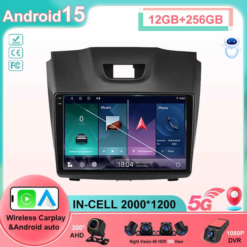    Radio de coche para Chevrolet TrailBlazer 2 S10 Colorado para Isuzu DMAX d-max estéreo reproductor de vídeo Multimedia Carplay Auto