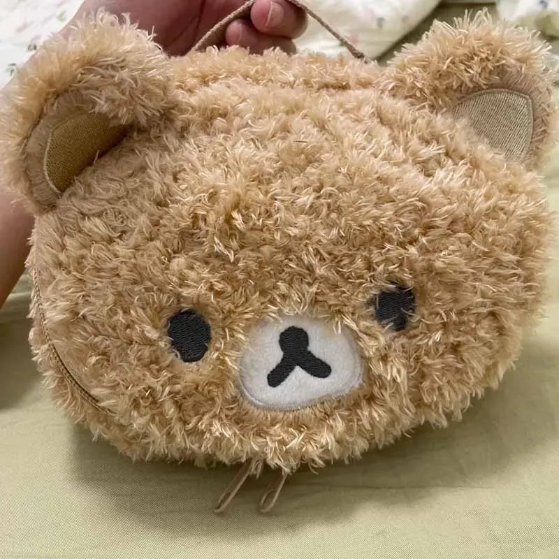 Nuovo Miniso Kawaii Borsa Cosmetica Rilakkuma Anime Cartoon San-X Kuma Ragazza Carina Peluche Decorazione Cestino di Stoccaggio Regali Di Natale