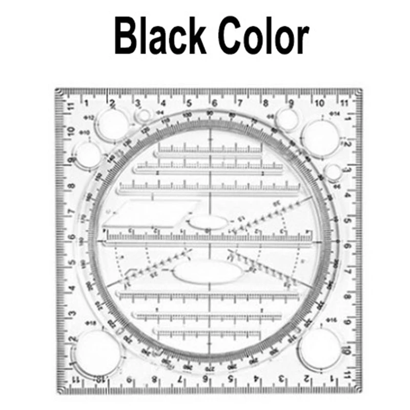 Multifunctional Circle Drawing Template, Geometric Drawing Tool, Measuring Ruler, Rotatable Angle