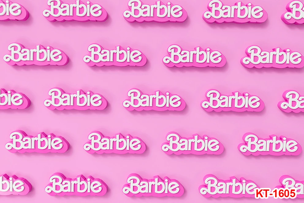 ฉากหลังปาร์ตี้บาร์บี้พื้นหลังสำหรับถ่ายภาพสีชมพูเหมาะสำหรับสุภาพสตรีงานเลี้ยงวันเกิดปาร์ตี้เค้กแบนเนอร์ตกแต่งเครื่องประดับโต๊ะ