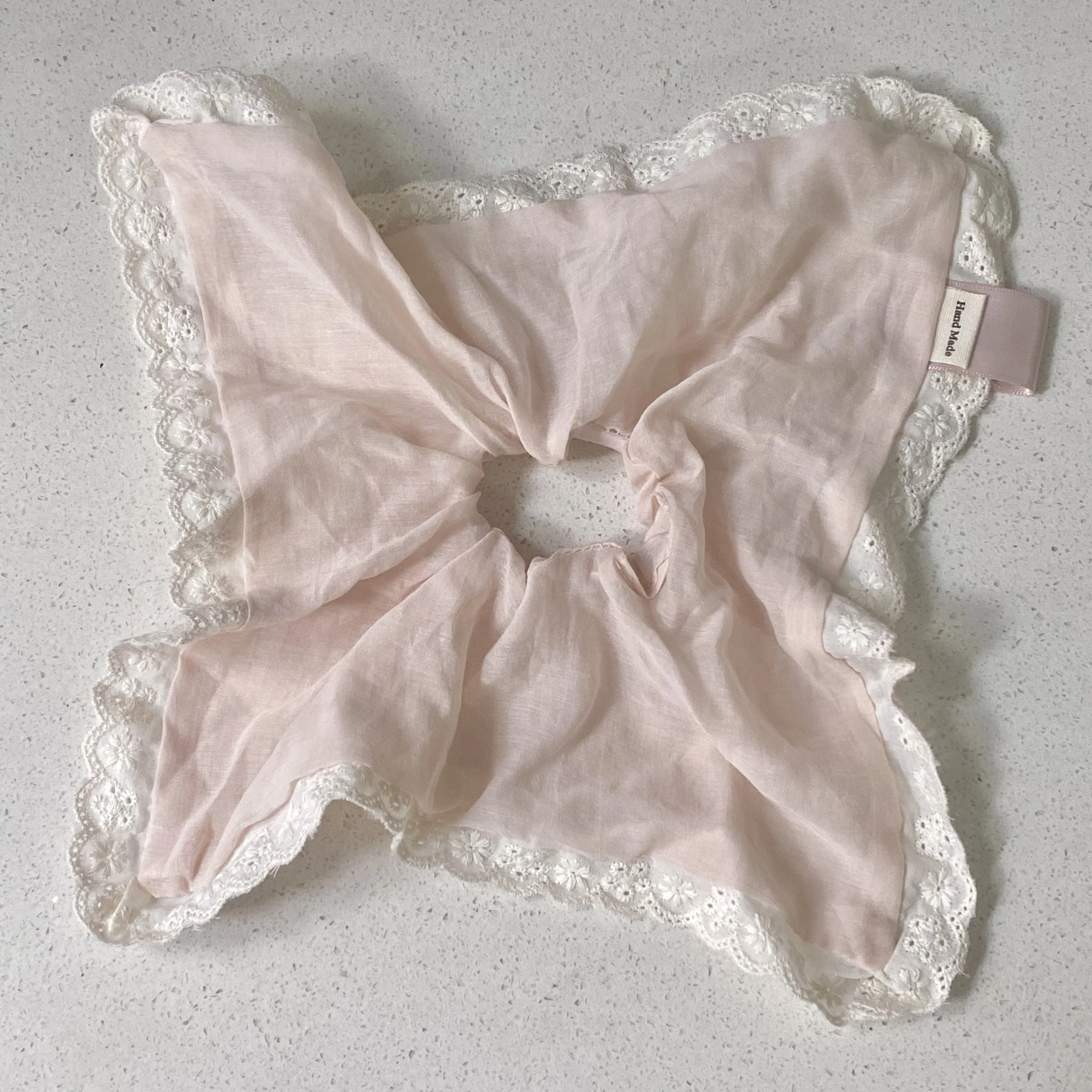 핑크 레이스 헤어 액세서리 세트 1개 - 여성용 로맨틱 스크런치, 데일리 및 파티용 우아한 헤어 타이