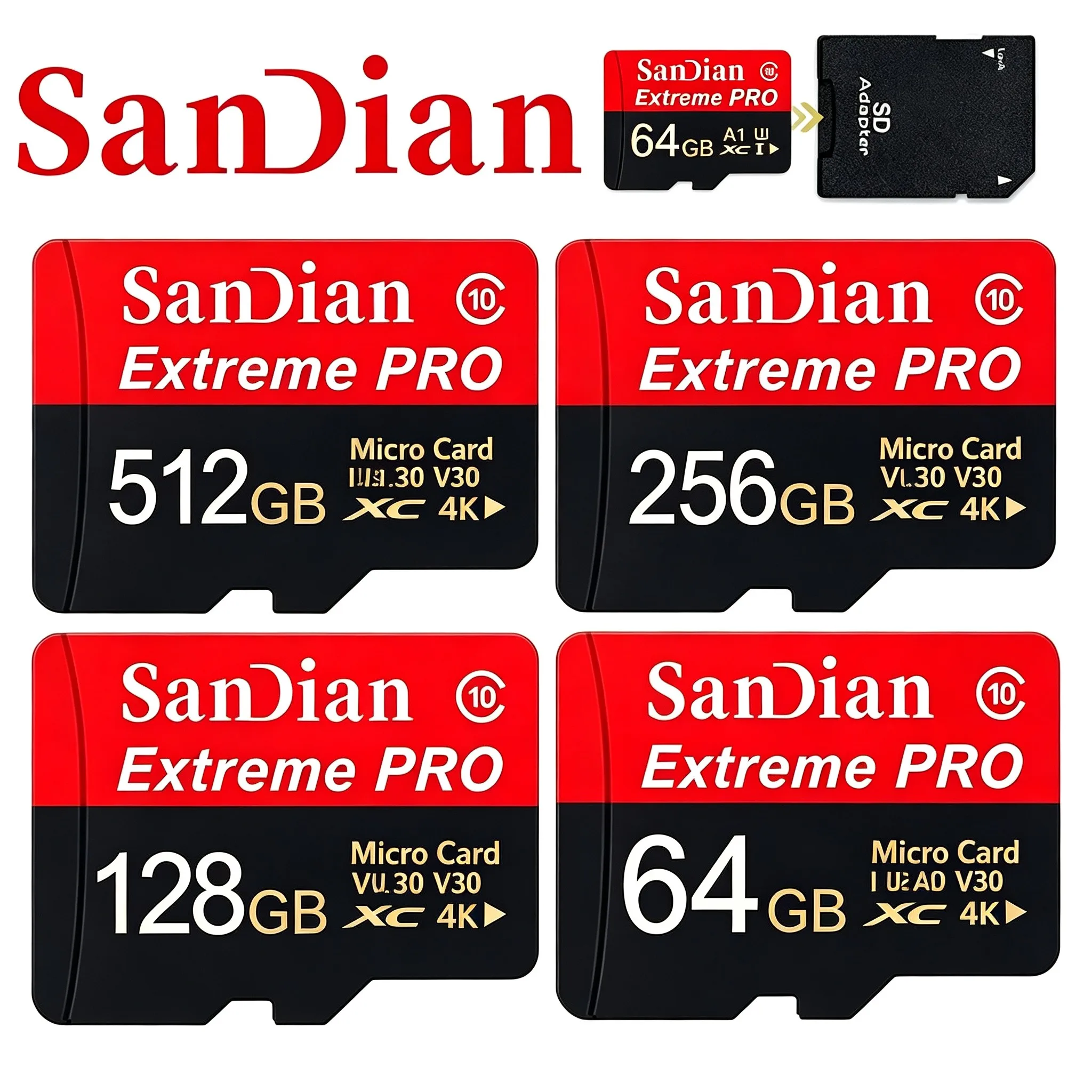 Quick TF Cards 512GB 64GB 128GB Memory Card Micro TF SD Card SD Cards Dustproof V10 V60 for Drone/Speaker/Recorder/Dashcam