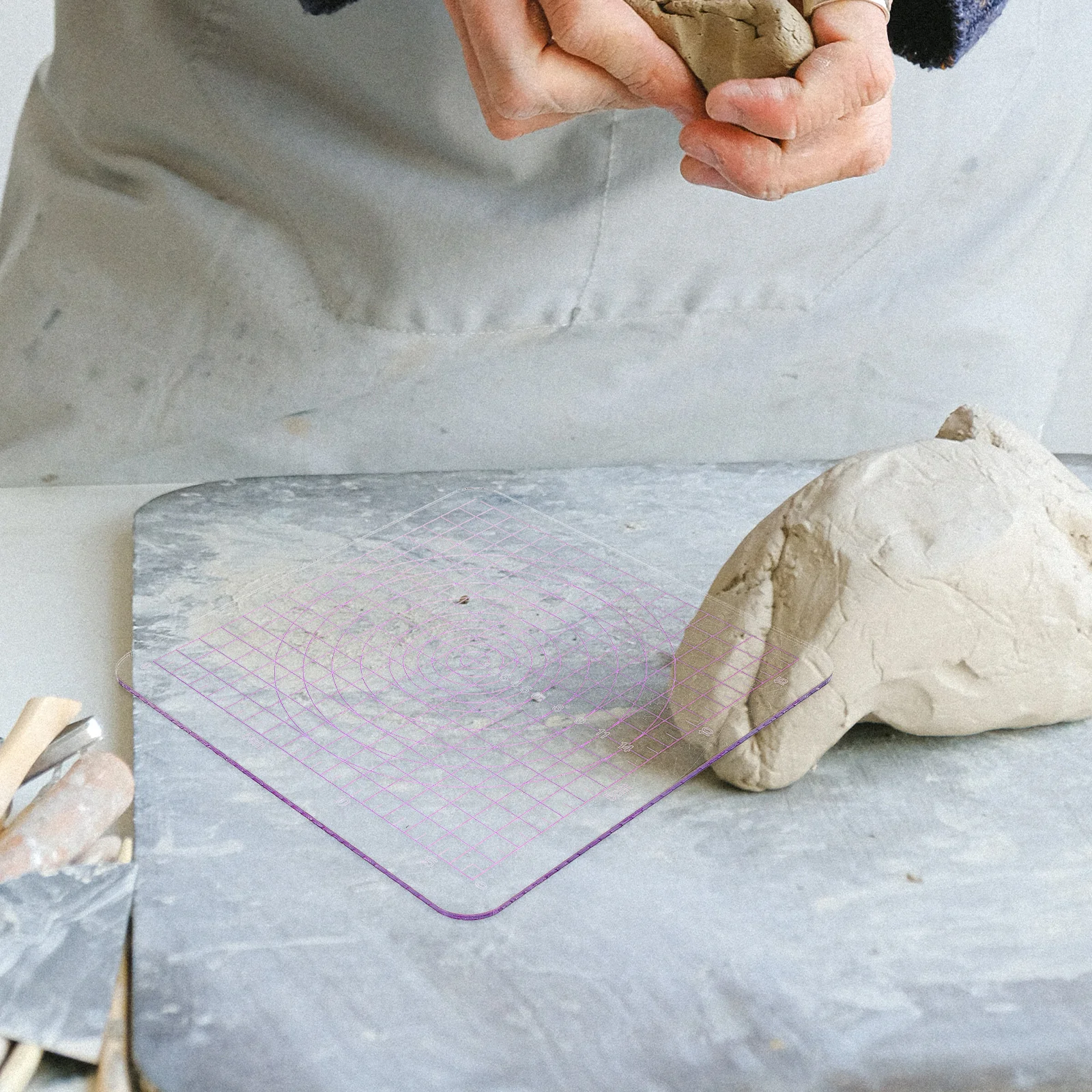 

Acrylic Clay Pressing Plate Ergonomic Lightweight Sculpting Board For Pottery Modeling Rolling Diy Tool Transparent Roller Board