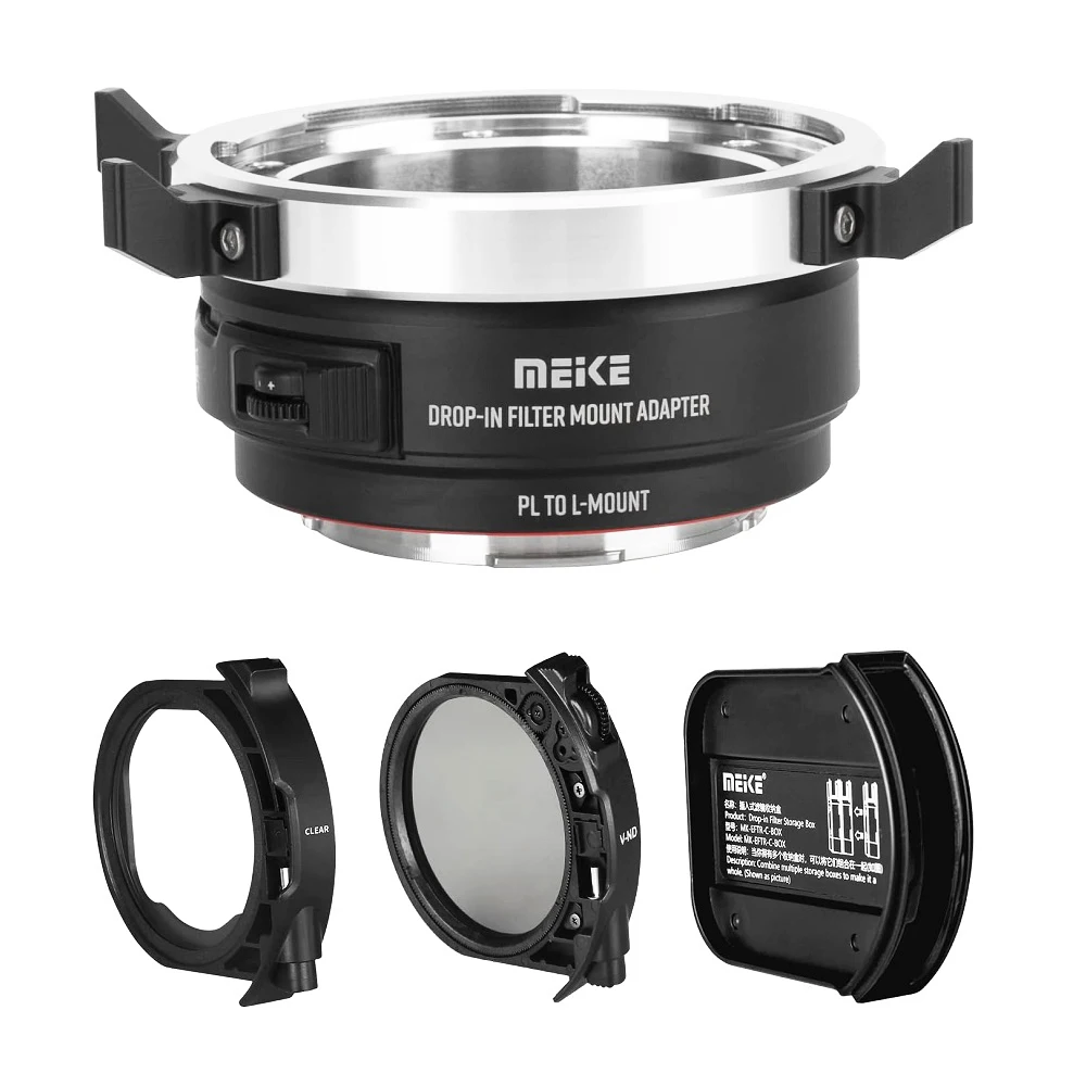 

Meike MK-PLTL-C Manual Lens Adapter Ring with Drop-in VND Filter for ARRI PL Mount Cine Lens to L-Mount Camera Panasonic S1 S1R