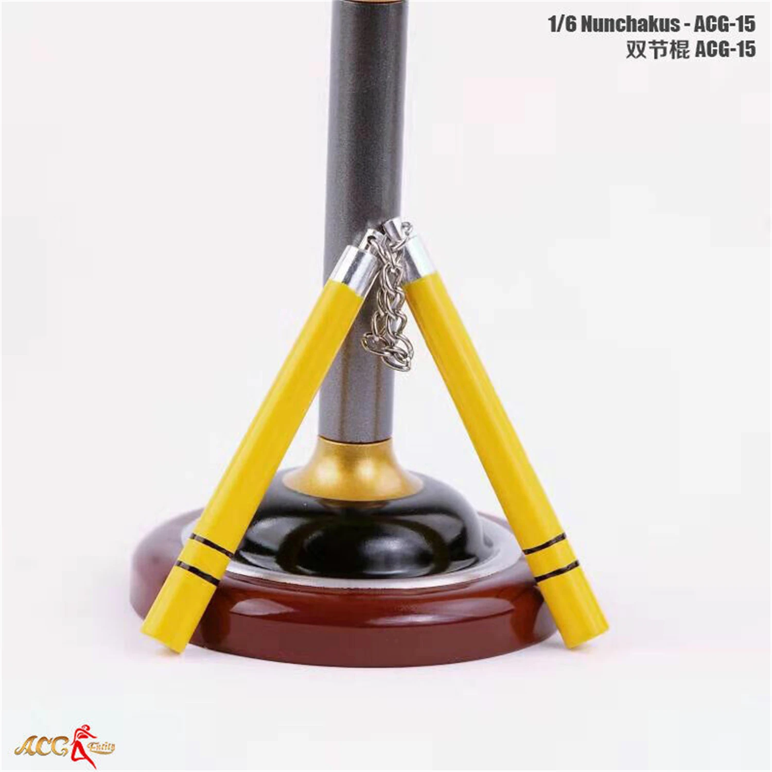 Modelo de Kung Fu Nunchaku de madera a escala 1/6, juguetes aptos para cuerpo de figura de acción maestro de Kung Fu de 12 pulgadas