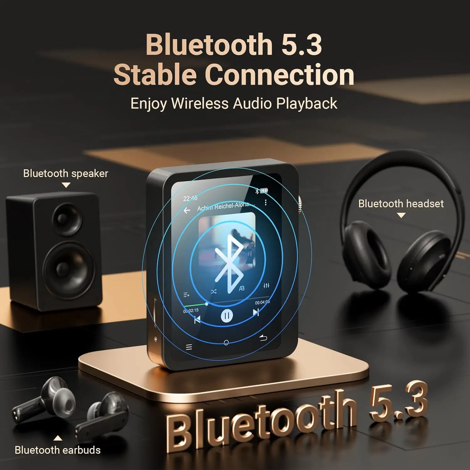 2.8인치 128GB 메첸 M33 고해상도 DSD 무손실 휴대용 하이파이 MP3 플레이어, 블루투스 5.3 지원, 최대 512GB 지원