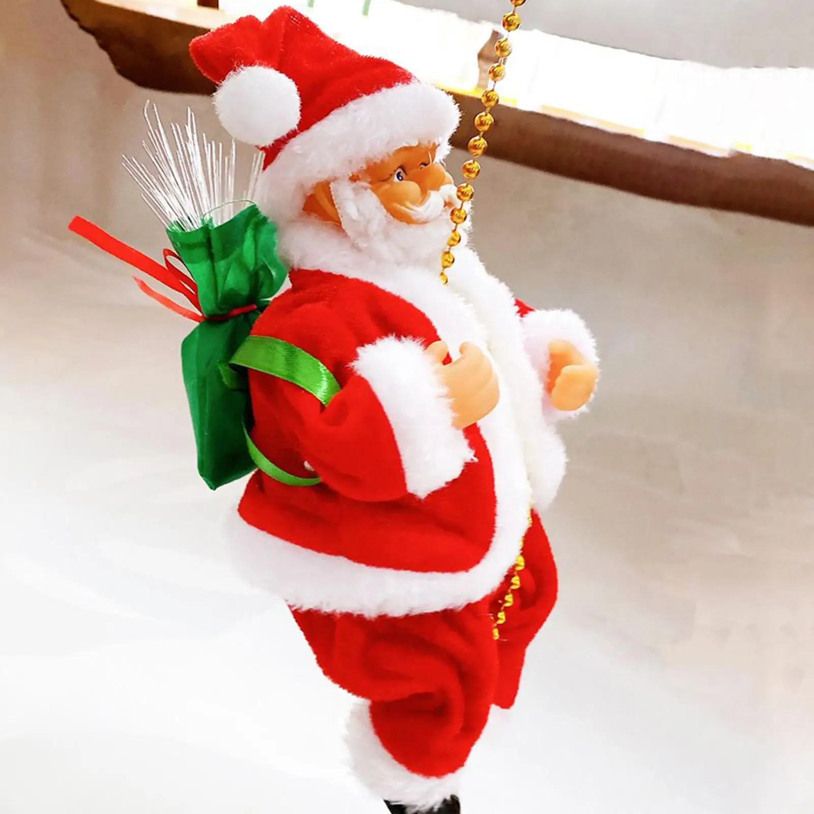 Climbing Santa Claus Musical Lighted Hangable Christmas Decor Indoor Wall Mounted Charm For Kids Adults Home Holiday Front Door view 3