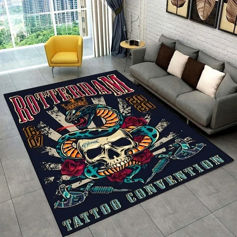 Tattoo Studio Carpet for Living Room Mystic Witchcraft Gossip Floor Mat Anti-slip Bedroom Bedside Sofa Table Area Rug Home Decor