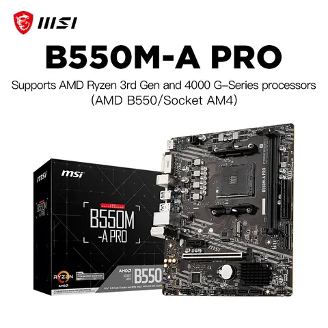 MSI AMD B550 AM4 B550M-A PRO 마더보드 b550 am4 메인보드 DDR4-4600MHz (OC) 64GB DIY 게이밍 컴퓨터