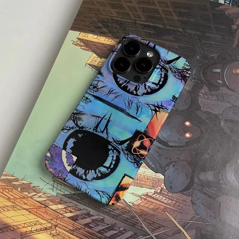เคสโทรศัพท์ลายภาพวาดสีน้ำมัน Blue Art Eye สำหรับ IPHONE 17 Air 16E 15 PROMAX 14 Plus 13 12 MINI 11 PRO 16Plus XR XS  วัสดุอะคริลิค