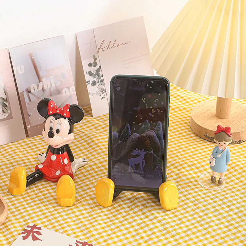 Kawaii Disney Anime Hobby Mickey Mouse Minnie Mouse Cartoon Ceramic Desktop Mobile Phone Ipad Tablet Stand