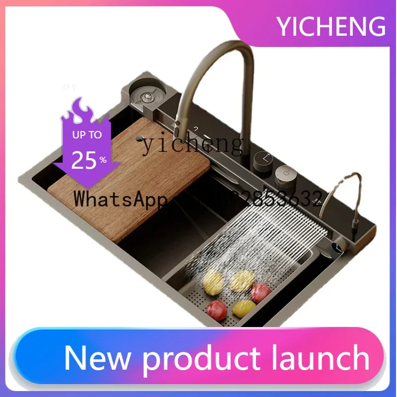 

LYY Stainless Steel Sink Large Single Sink Household Kitchen Table Basin Sink