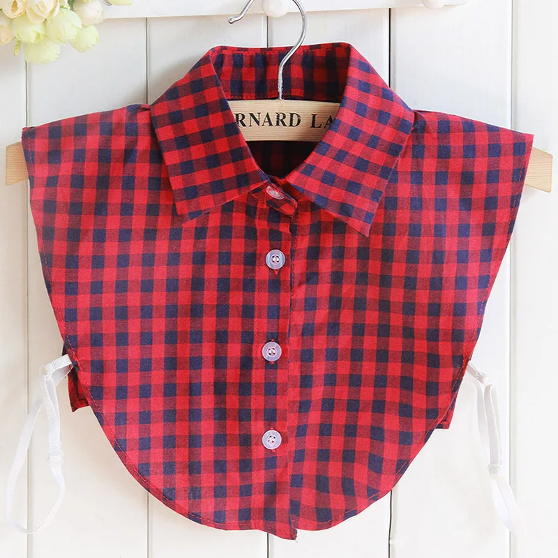 Linbaiway Fashion Lattice Fake Collar for Women Removalbe False Collar Blouse Vetido Faux Cols Clothes Female Detachable