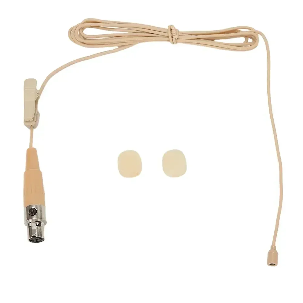 Microphone à pince Lavalier beige de haute qualité, XLR 3.5mm 3 broches 4 broches pour Shure sans fil pour microphone de discours de scène